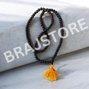 BRAJSTORE Natural Karungali Kattai Malai Heavy Premium Beads 6mm Wood Necklace
