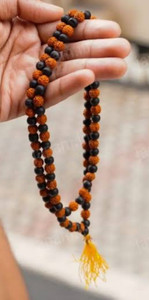 करूंगली 8mm RudraKarungali Mala 8mm Karungali Beads and 5muki Rudraksha Beads Mala लकड़ी नेकलेस