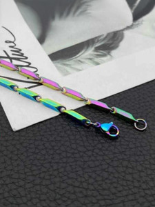 EIT Collection Multicolour Rice Design Neck Chain For Men & Boys Titanium Plated Stainless Steel Chain