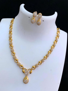 ROFARWORD Brass, Copper Gold-plated Gold Jewellery Set