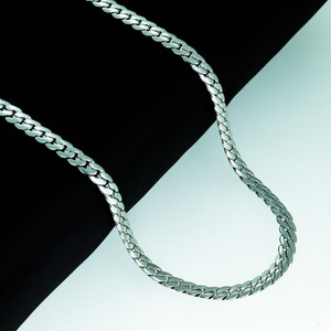 Alvira Valentine Long Chain Necklace Silver Chain for Men & Boy Stylish Silver Plated Stainless Steel Chain