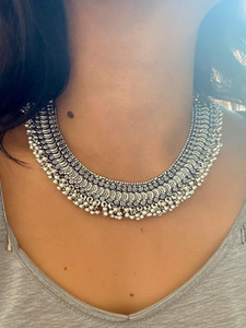 Haniya Necklace Silver Plated Brass Necklace