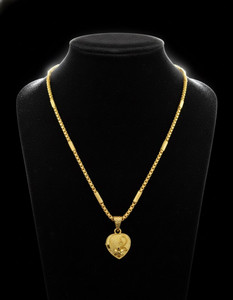 Zabby Allen Trendy Gold-plated Heart Pendant Chain for Women & Girls Gold-plated Plated Brass Chain