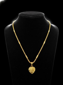 Zabby Allen Trendy Gold-plated Heart Pendant Chain for Women & Girls Gold-plated Plated Brass Chain