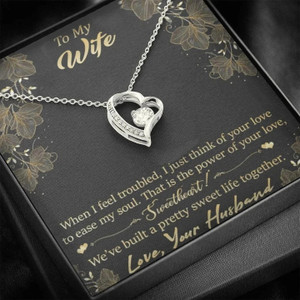WIFE Romantic Gift for Wife Online - Sterling Silver Pendant With Message Card Cubic Zirconia Gold-plated Plated Alloy Chain