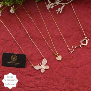 brado jewellery Brado Jewellery Combo of 3 Necklace Pendant Chain for Women and girls Gold-plated Plated Alloy Necklace