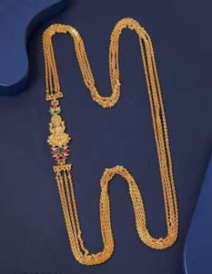 sonuzon enterprise mop chain for women | mugappu chain | mugappu long chain |mugappu thali chain Cubic Zirconia, Gold-plated Plated Brass Chain