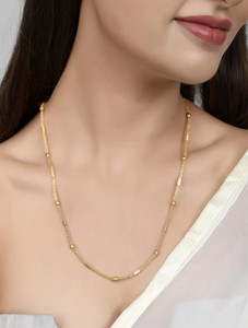 PYR Fashion Smooth Finish 22 inches Neck Chain Fashion Mala for women girls Gold-plated Plated Alloy Chain