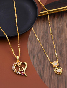 BOGHRA SALES Diamond, Ruby Gold-plated Plated Alloy Necklace