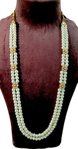 Pinkart Gem for A Gem Two layers Of white pearl necklace, For - wedding, Engagement or birthday. Pearl Brass Plated Metal, Stone, Dori, Glass, Plastic, Alloy Necklace