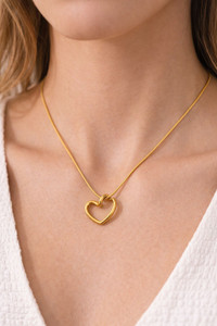 D Glamm Fashion-SPARKLINGS STYLE Anti tarnish waterproof Stainless steel Open heart pendant necklace Stainless Steel Chain