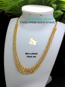 radhee imitation 3 layered long chain for Gold-plated Plated Brass Necklace