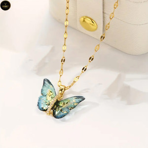 Gehney joy of jewels JN70 Butterfly Necklace for Women, Jewellery for Women Necklace Crystal Pendant Zircon Rhodium Plated Stainless Steel Necklace