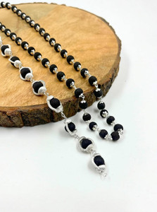 DIVINE HINDU Original Karungali Malai with cap 54-Beads & Karungali Malai Bracelet Silver Necklace