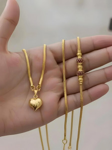 Zaika MUGAPPU THALI CHAIN Cubic Zirconia Gold-plated Plated Brass Chain