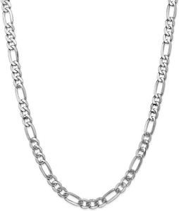 Akshat Sapphire Sterling Silver (92.5% Purity) Italian Figaro 22 in For Men & Women Boys & Girls Sterling Silver Chain