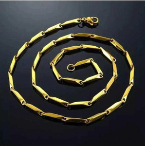 SPYRONIX REAL TREASURE Handmade Rice for Men - Sleek and Modern (Gold) Gold-plated Plated Stainless Steel Chain