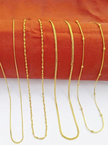 NANMAYA Fancy Design One Gram Gold Chain Collections 22" Pack of 4 Gold-plated Plated Brass Chain