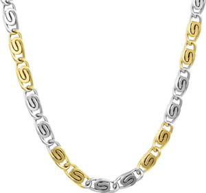 NAKABH Handmade Elegant Spiral Linked Fashion Gold-plated Plated Stainless Steel Chain