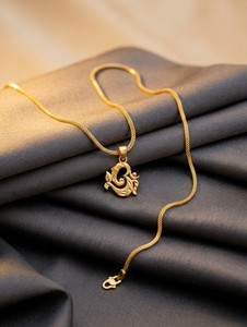 Zabby Allen Traditional Gold-plated Pendant with Gold Chain for Women & Girls Gold-plated Plated Brass Chain