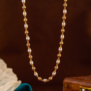 KENAYOSHA.COM Cubic Zirconia Gold Plated Necklace for Women, Gold Mala Cubic Zirconia Gold-plated Plated Brass Necklace