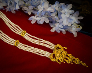 Soumi store pearl long necklace0035 Pearl Gold-plated Plated Copper Chain Set