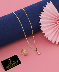 Jewel WORLD 18 inch short necklace chain with RING for girls & women chain for girls Gold-plated Plated Alloy Chain