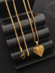 HN JEWELLERY One Gram Gold Plated Chain Pendant Jewellery Necklace For Women 22 Inch Long Silver, Gold-plated Plated Brass Chain