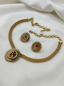 Rangrozo Jewellery Zircon Gold-plated Plated Copper Necklace