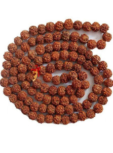 MORMUKUT 5 MUKHI RUDRAKSHA MALA 108 Wood Necklace