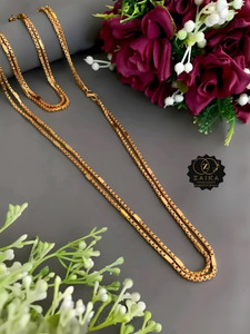 Zaika MOHINI MOP M.S. DUBBLE BOX 30" inch LONG FOR WOMEN AND GIRLS Gold-plated Plated Brass Chain