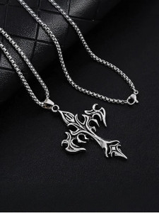 Oscar Silver Plated Jesus Cross Necklace for Men - Image 4