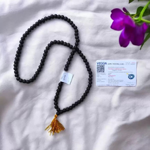 VRIDAANN Original Natural Karungali Kattai Malai Lab Certified Heavy Premium Beads Wood Necklace