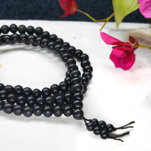 डिवाइन हिन्दू Karungali Strechable Malai Mala 108 Beads 8MM| Ebony Wood Necklace लकड़ी नेकलेस
