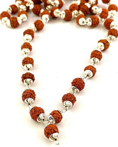 Mahakaal Mala for Men & Women Silver Plated Rudraksha Chain