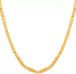 WGMONEY 1 gram High Quality Indian Polished “20” Inches GoldChain for Men and boy Brass Plated Brass Chain