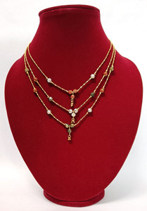 Rajasthani Juwelen Ethnic Pearl Necklace Multicolor Necklace Glass, Necklace/for women or Girls Pearl Gold-plated Plated Brass Necklace
