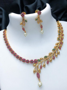 Influtive Brass, Copper Gold-plated Gold Jewellery Set