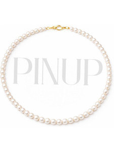 PinUp Mini Grace Pearl Necklace | Classic White Pearl|Anti tarnished Pearl Plastic Necklace