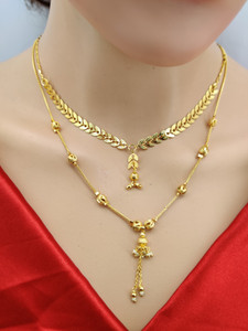 CHARLI ART JEWELLERY Fancy Khajuri necklace With Kapa Para Dull Chain For All Age Women AND Girls. Cubic Zirconia Alloy Chain