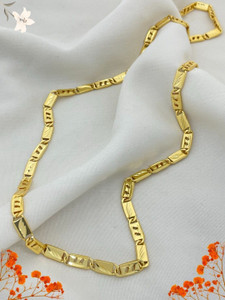 RKB SALES 1 gram High Quality Indian Polished “20” Inches Gold Chain for Men Gold-plated Plated Brass Chain