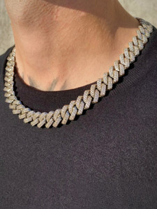 JUMSA Jumsa Hip Hop Diamond Chain For Men Diamond Gold-plated Plated Brass Chain