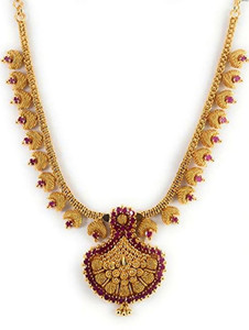 CUTE GOLD One Gram Gold Plated Fashion Traditional Necklace for Women & Girls Gold-plated Plated Copper Necklace