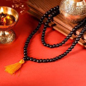 DIVINE HINDU Original Karungali Malai Religious Mala 108-Beads 8MM Ebony Wood Jaap Mala Wood Necklace