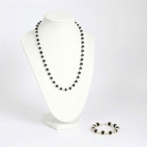 DIVINE HINDU Original Karungali Malai 54-Bead with Cap & Karungali Bracelet Silver Necklace