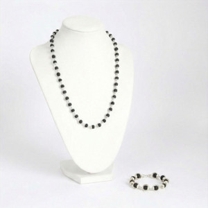 DIVINE HINDU Original Karungali Malai 54-Bead with Cap & Karungali Bracelet Silver Necklace