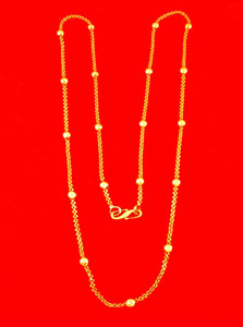 manohar 1 Gram Gold Plated Golden Brass Chain for Women (Length-21 inch) (MG359 C) Gold-plated Plated Brass Chain