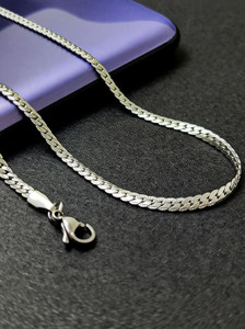 Gift Nest Chain For Men And Boys Rhodium Plated Stainless Steel Chain Sterling Silver Plated Stainless Steel Chain