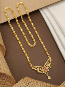 Princy Enterprise Brass Micro Gold plated chain locket Designer neckalace chain Gold-plated Plated Brass Necklace