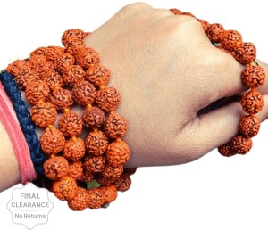 Third Eye MAntra jaap mala with 108+1 beads original panchmukhi rudraksha Brass Necklace